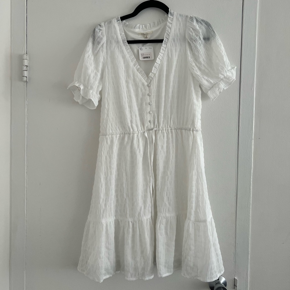 BaeVely Gretchen Ruffle Dress - White, Medium